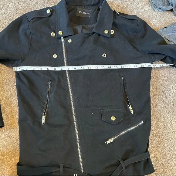 Wildfang Black Leather Jacket Asymmetrical Moto Style - Picture 8 of 8